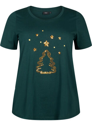 Jule t-shirt med pailletter, Scarab W.  Tree, Packshot image number 0
