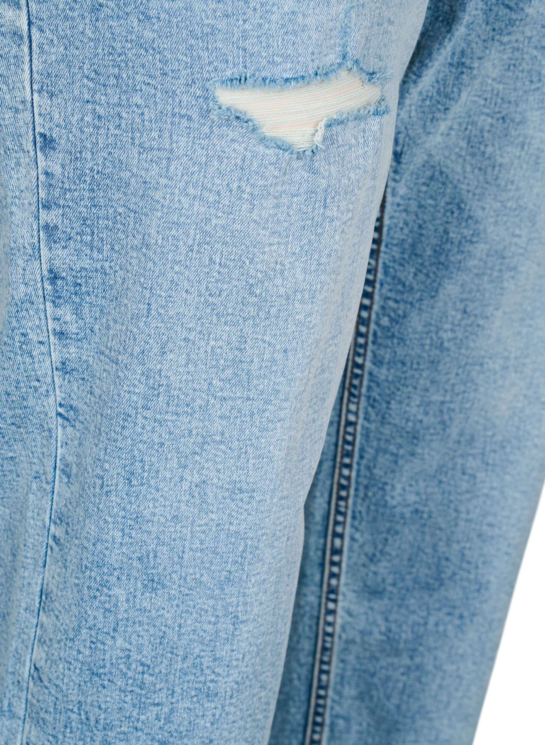 Zizzi Cropped Vera jeans med sliddetaljer, Bl&aring;, Packshot image number 3