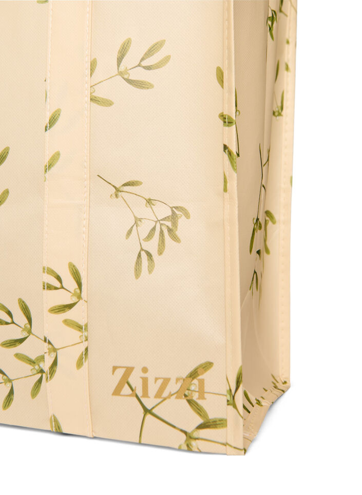 Shoppingbag med lynl&aring;s, Beige, Packshot image number 2