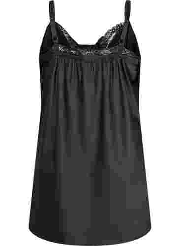 Støt Brysterne - Natkjole med blonder, Black, Packshot image number 1