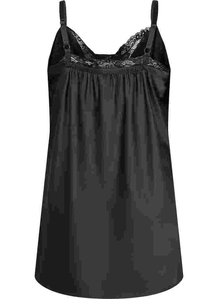 Støt Brysterne - Natkjole med blonder, Black, Packshot image number 1