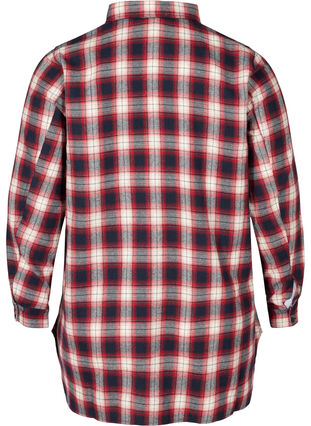 Ternet skjorte med brystlommer, Red checked, Packshot image number 1