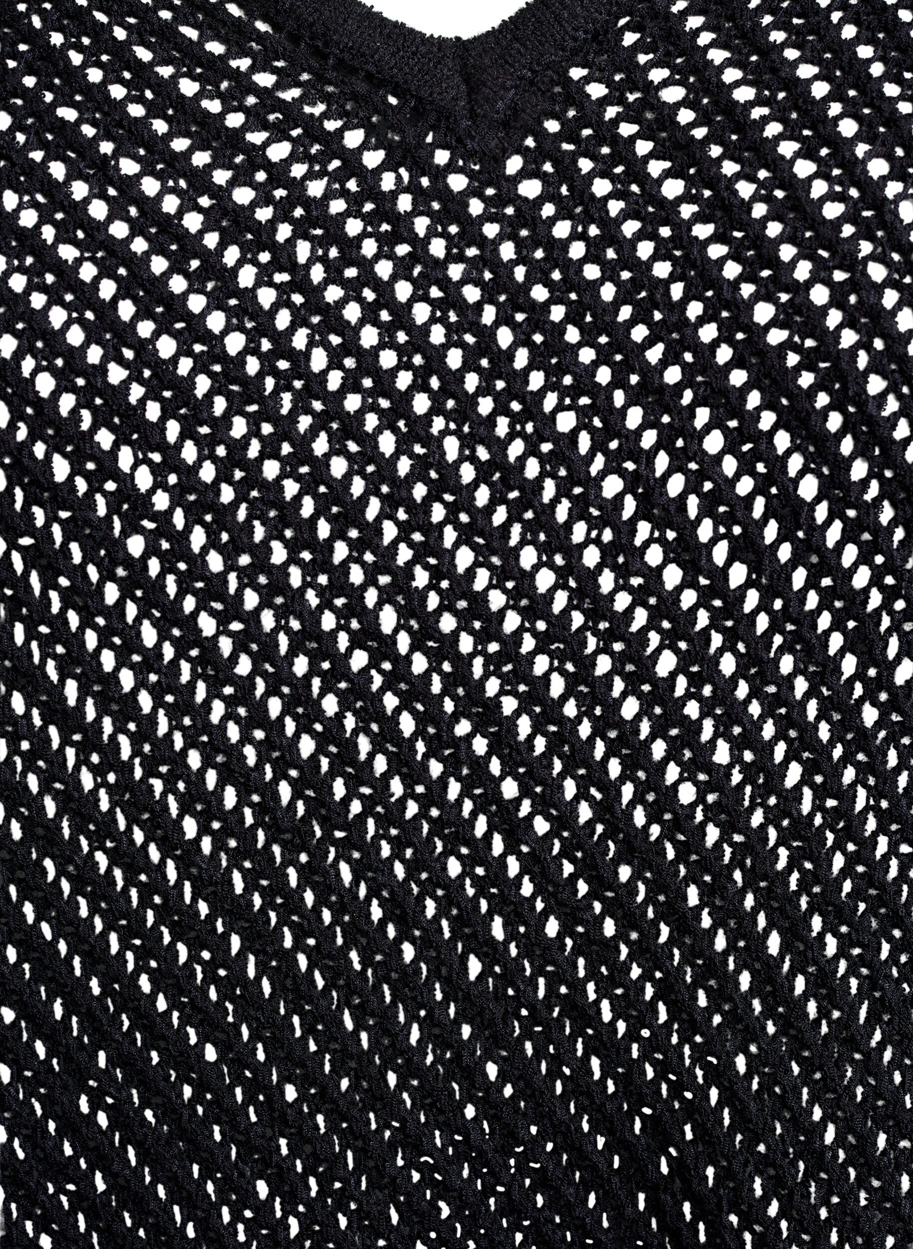 Zizzi FLASH - &AElig;rmel&oslash;s strikket top med v-hals, Sort, Packshot image number 2