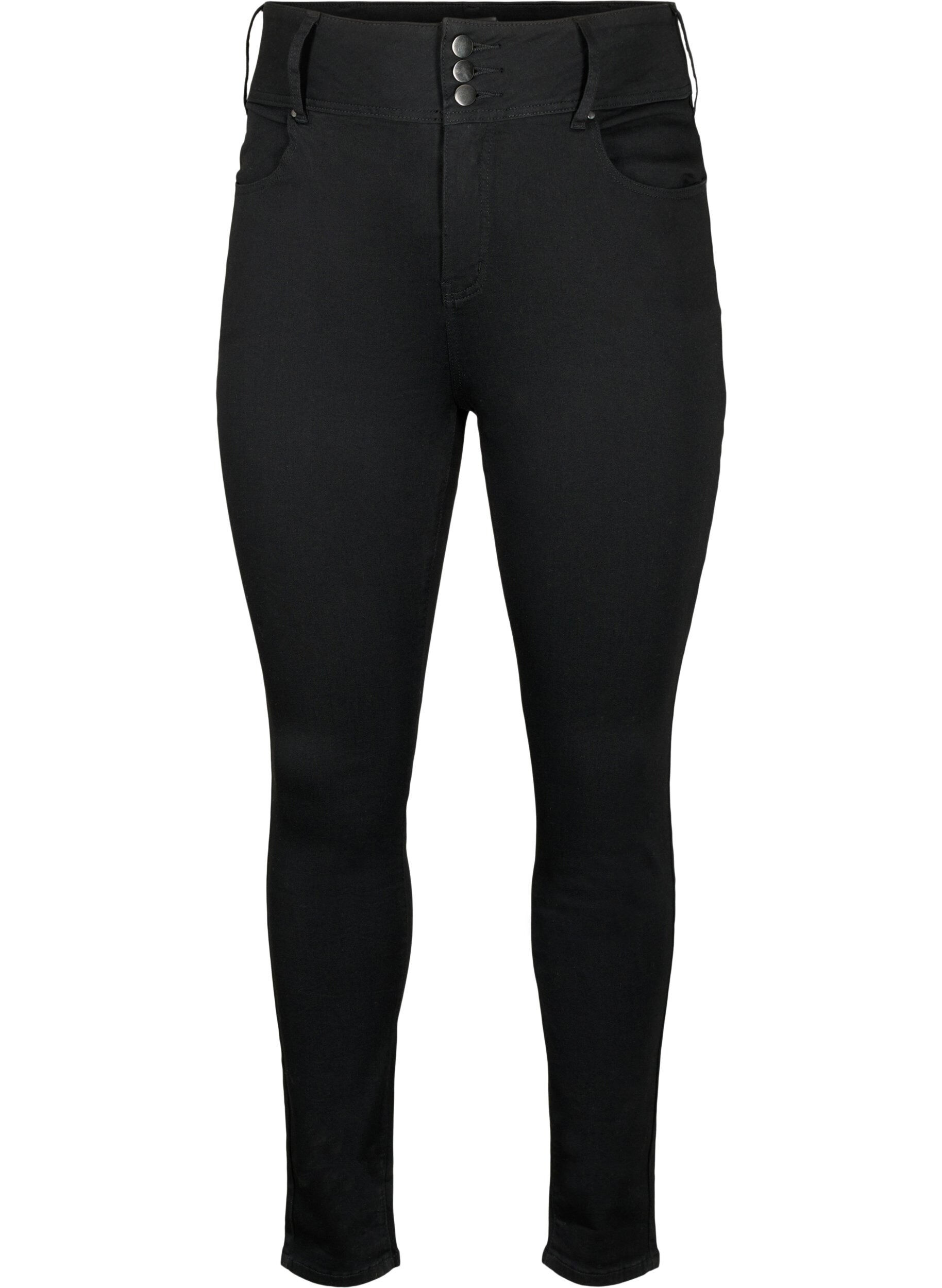 Zizzi Super slim Bea jeans med ekstra h&oslash;j talje, Black, Packshot image number 0