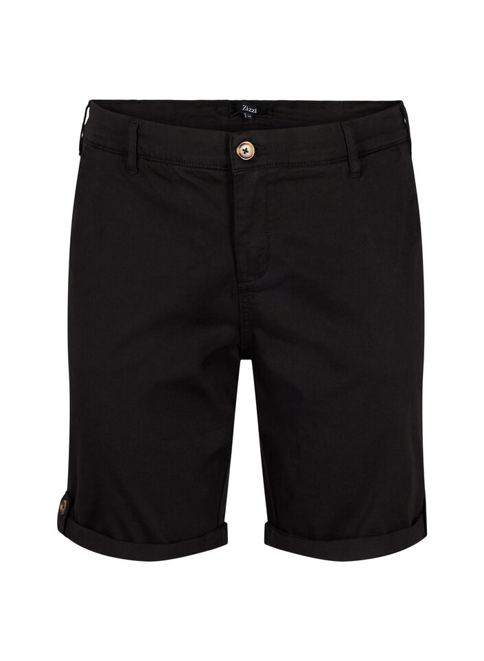 Chino shorts med lommer, Black, Packshot image number 0