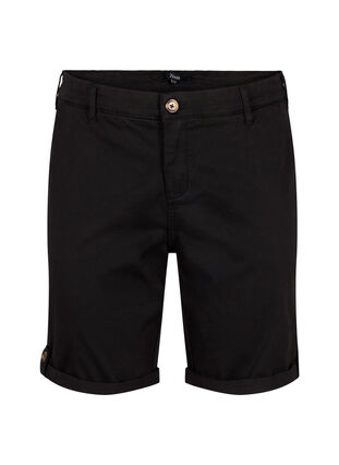Chino shorts med lommer, Black, Packshot image number 0