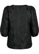 Bluse i jacquard med 3/4 ærmer, Black, Packshot image number 1