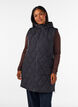 Mellemlang quiltet vest med h&aelig;tte, Sort, Model image number 0