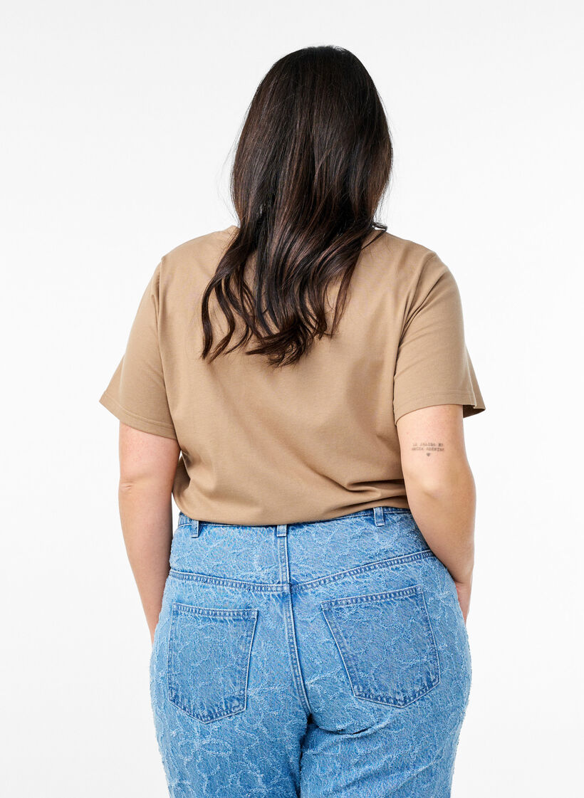 T-shirt med dekorative detaljer , Beige, Model image number 2