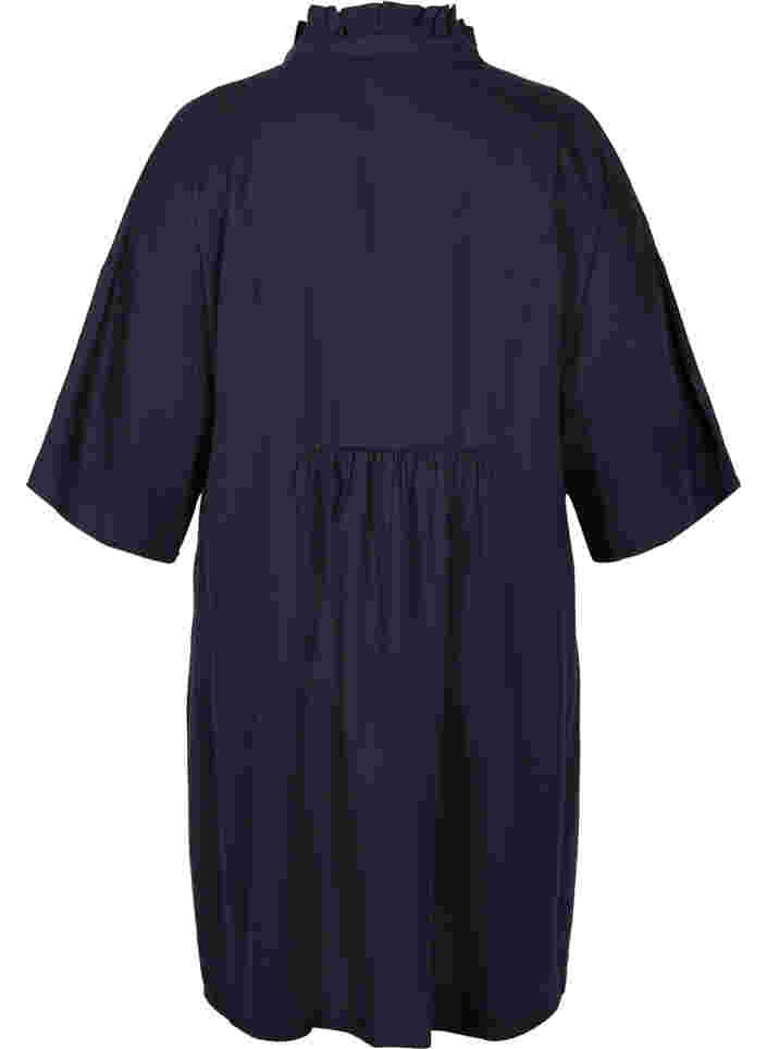 Kjole med 3/4 ærmer i lyocell (TENCEL™), Black, Packshot image number 1
