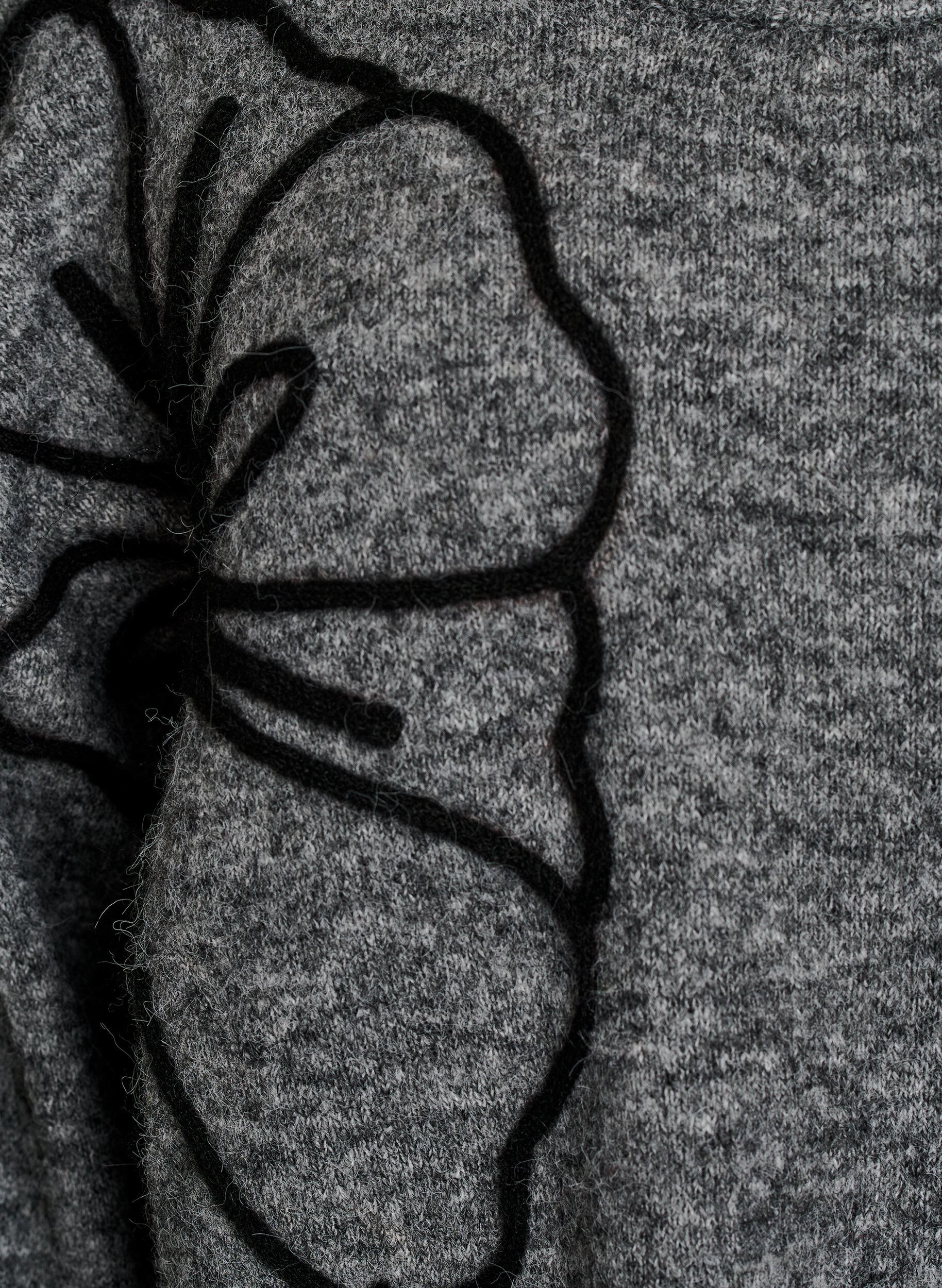 ZizziStrikbluse med blomsterapplikation, Gr&aring;, Packshot image number 2