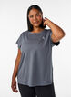 Ensfarvet tr&aelig;nings t-shirt, Gr&aring;, Model image number 0