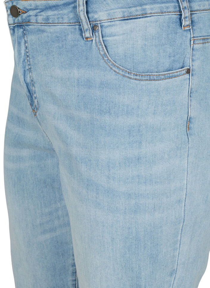 7/8 jeans med opsm&oslash;g og h&oslash;j talje, Bl&aring;, Packshot image number 2