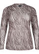 Mesh bluse med zebramønster, Sort, Packshot image number 0