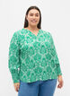 Printet viskosebluse med smock, Jolly Green Oriental, Model image number 0