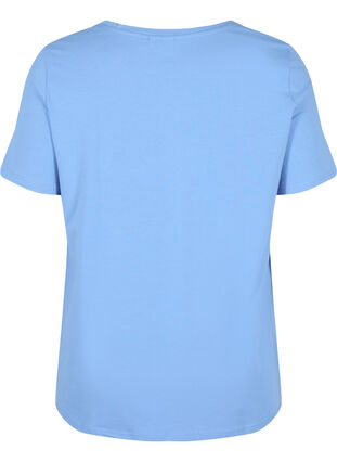 Kortærmet bomulds t-shirt med tryk, Ultramarine / N.Sky, Packshot image number 1