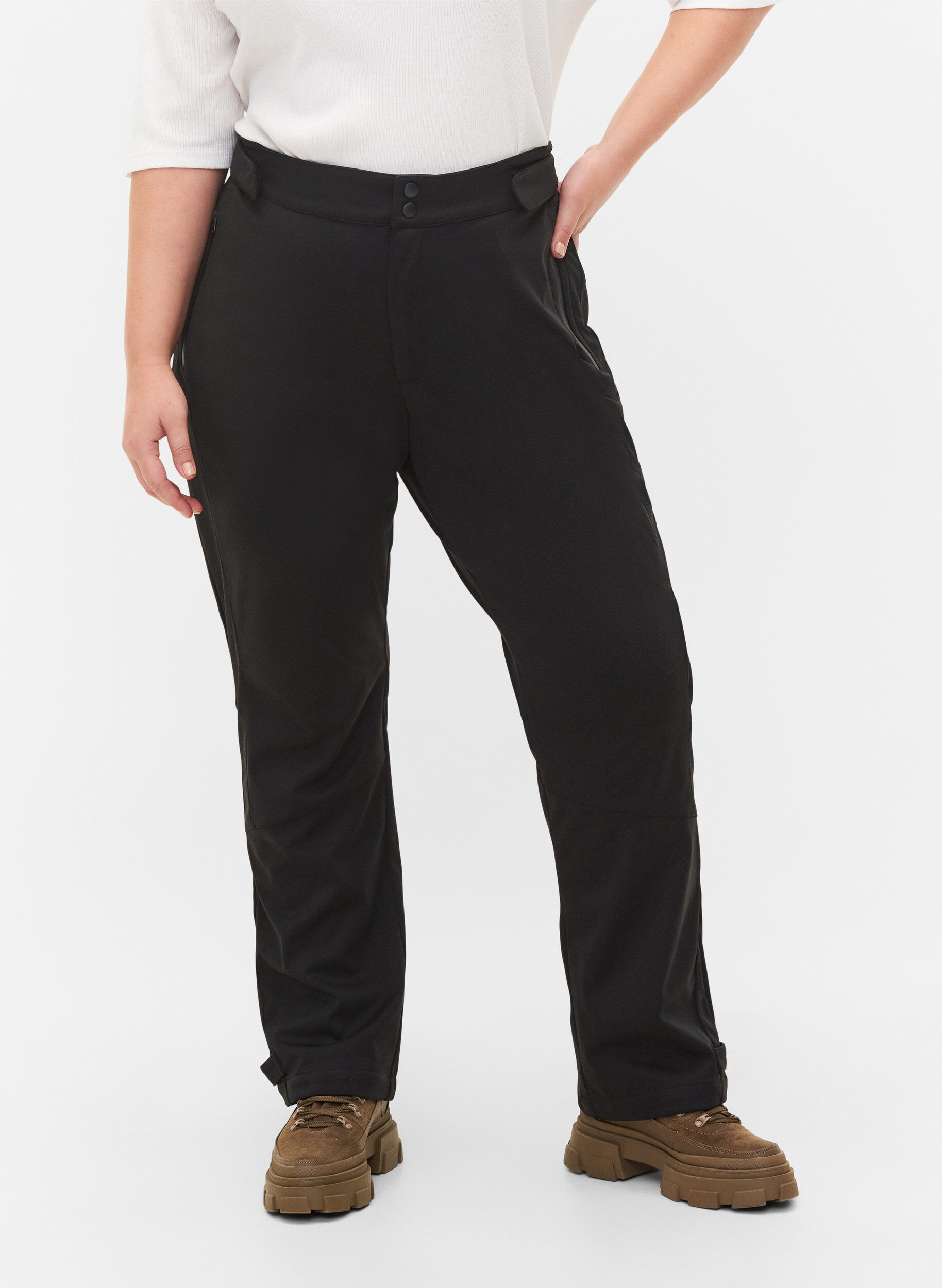 Zizzi Softshell bukser, Black, Model image number 2