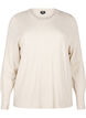 FLASH - Strikbluse med rund hals, Beige, Packshot image number 0