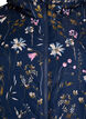 Vatteret vinterjakke med blomsterprint, Bl&aring;, Packshot image number 2
