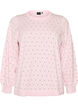 Strikbluse med sm&aring; prikker, Lyser&oslash;d, Packshot image number 0