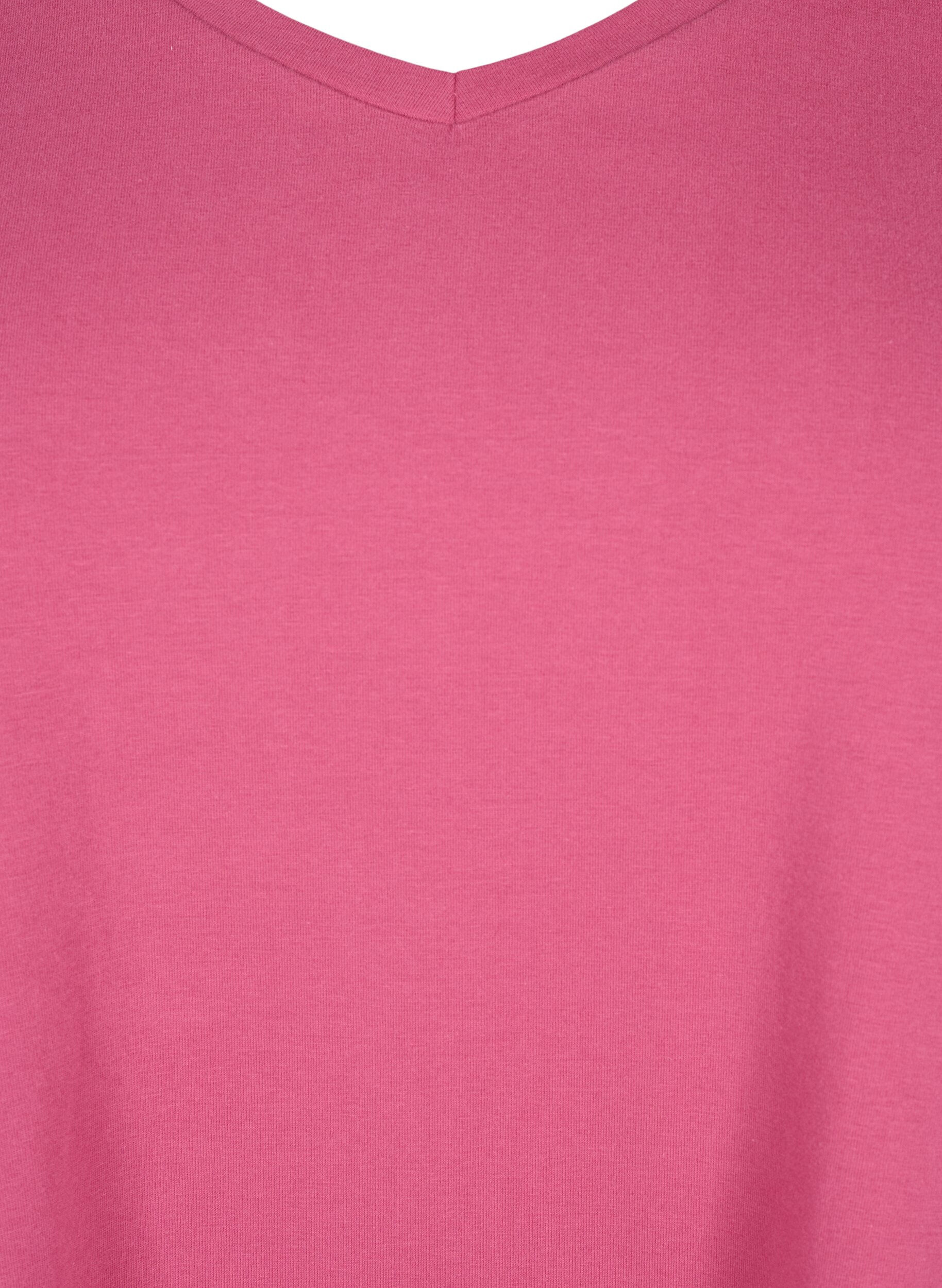 ZizziEnsfarvet basis t-shirt i bomuld, R&oslash;d, Packshot image number 2