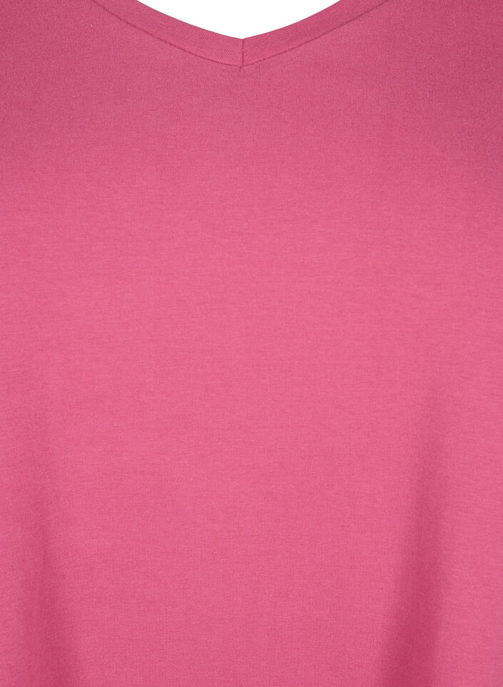 Ensfarvet basis t-shirt i bomuld, R&oslash;d, Packshot image number 2
