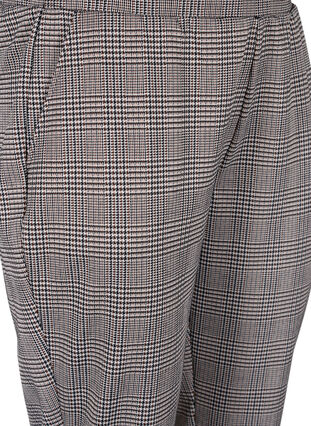 Cropped Maddison bukser med ternet mønster, Beige Brown Check, Packshot image number 2