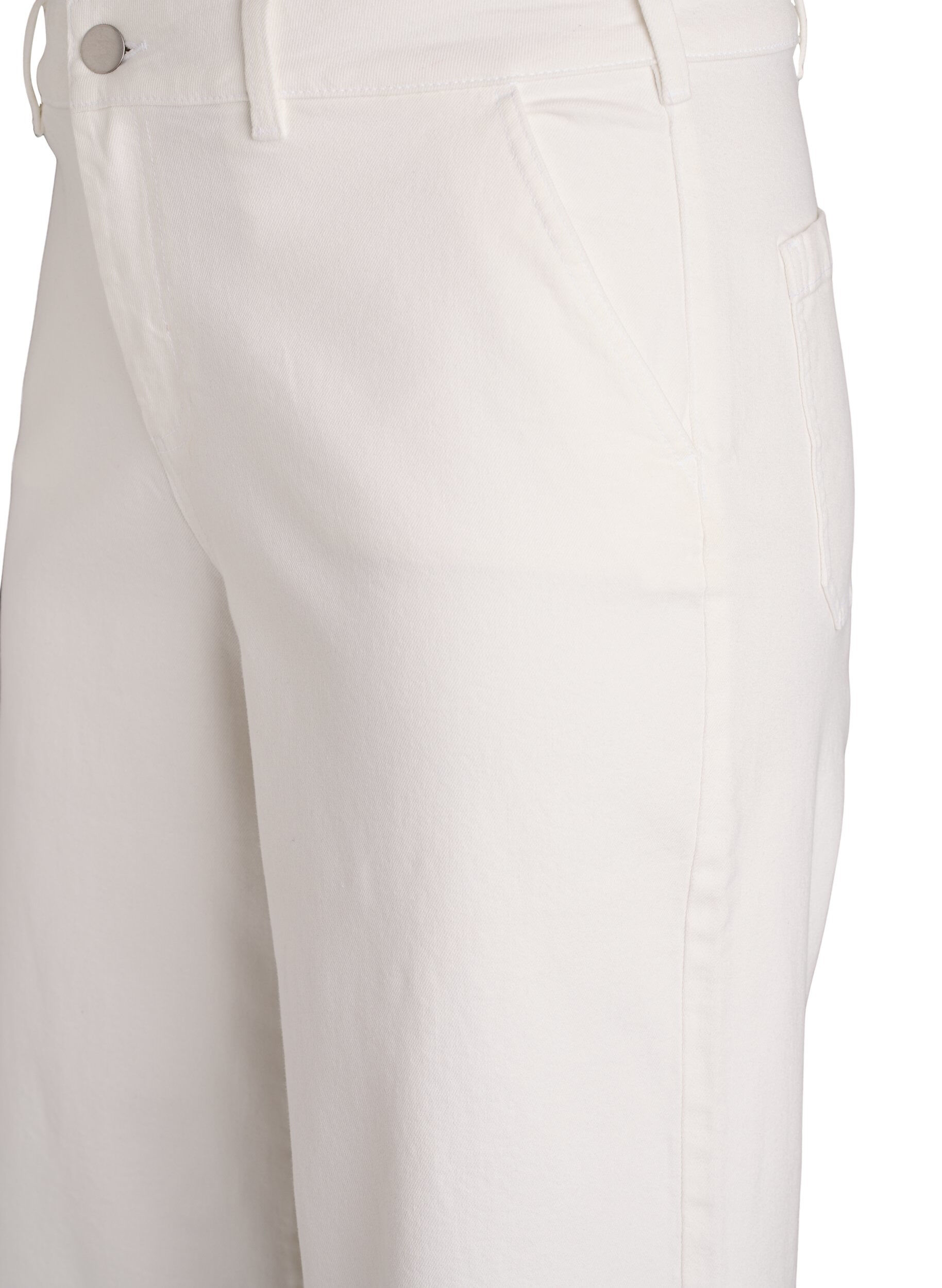 ZizziMyra wide fit jeans med h&oslash;j talje, Hvid, Packshot image number 2