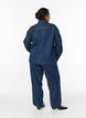 Wide leg jeans med bindeb&aelig;lte og h&oslash;j talje, Bl&aring;, Model image number 1