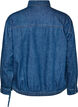 Denimbluse med ballonpasform, Bl&aring;, Packshot image number 1