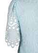 Crochetkjole med korte ærmer, Delicate Blue, Packshot image number 3