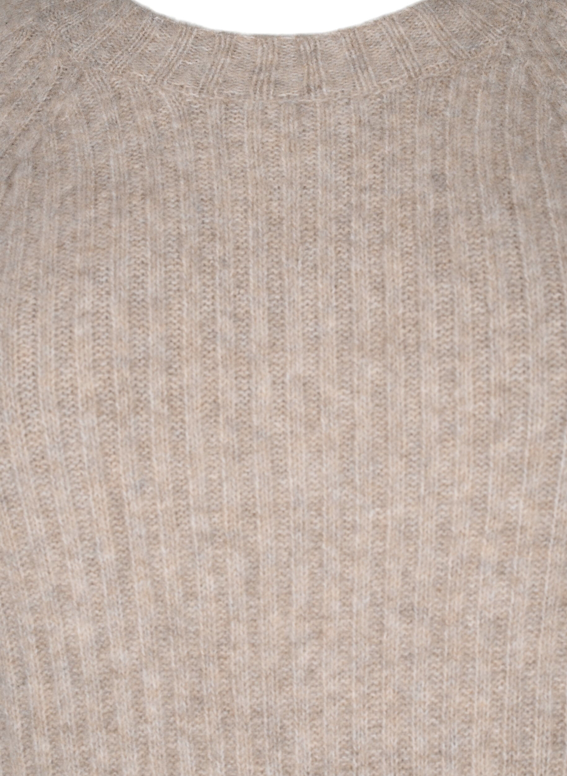 Zizzi Ribstrikket kjole med slids, Simply Taupe Mel., Packshot image number 2