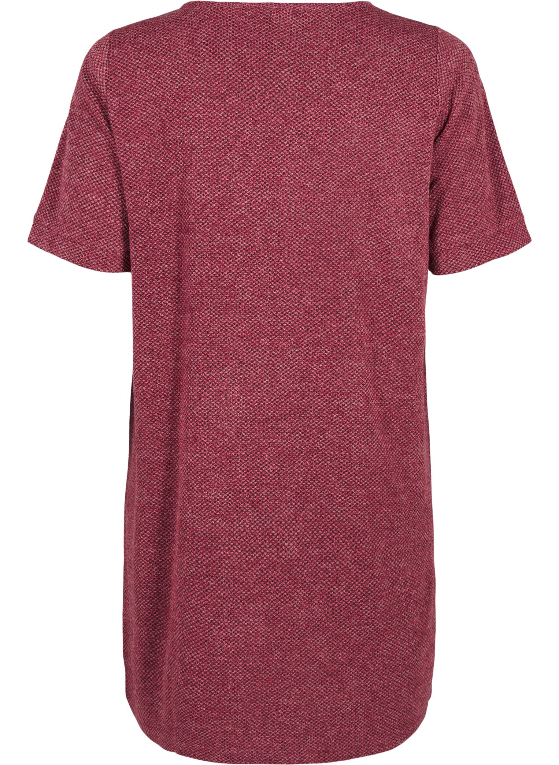 Zizzi T-shirt kjole med korte &aelig;rmer, Dry Rose, Packshot image number 1