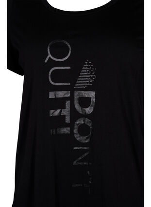 Trænings t-shirt med print, Black Don't Quit , Packshot image number 2