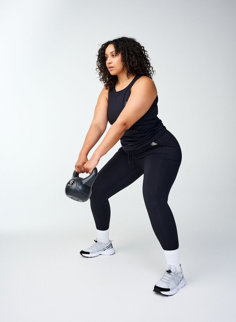 7/8 tr&aelig;ningstights med lommer, Sort, Image image number 1