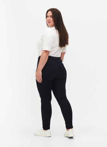 Super slim Amy jeans med høj talje, Unwashed, Model image number 1
