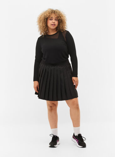 Padel / tennisnederdel i plissé, Black, Model image number 0