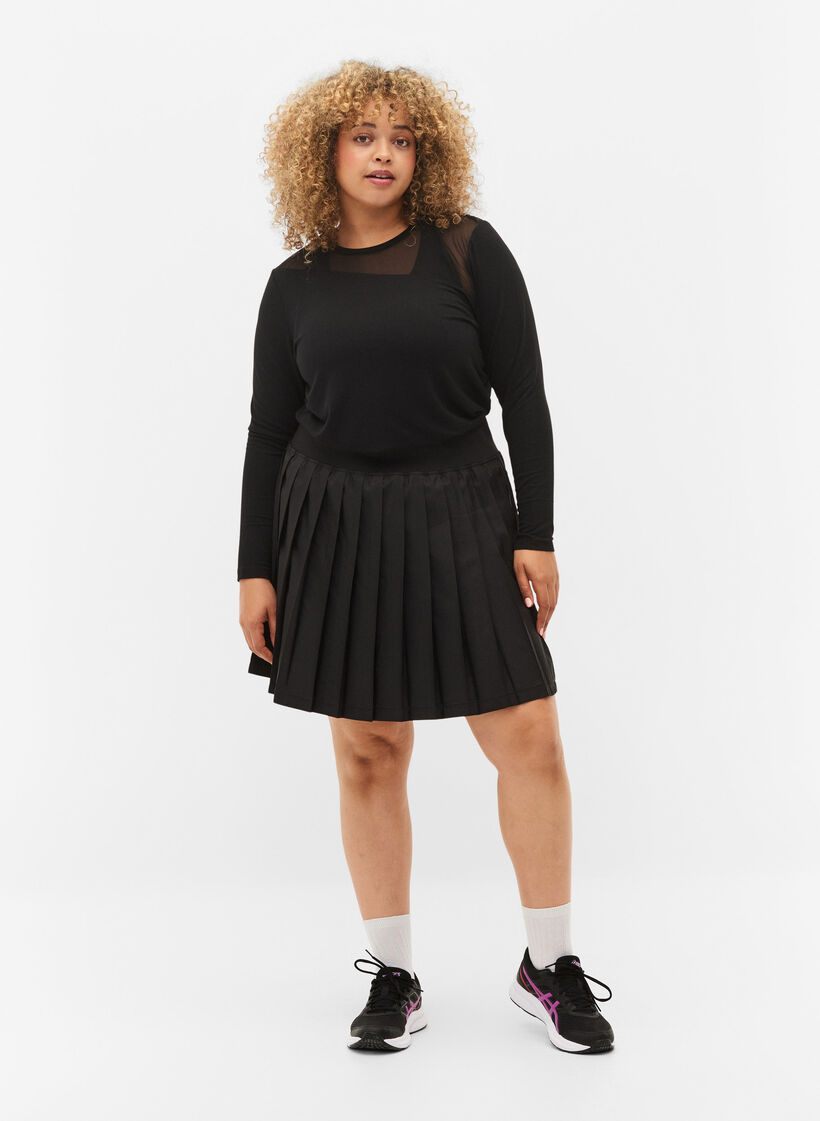 Padel / tennisnederdel i plissé, Black, Model