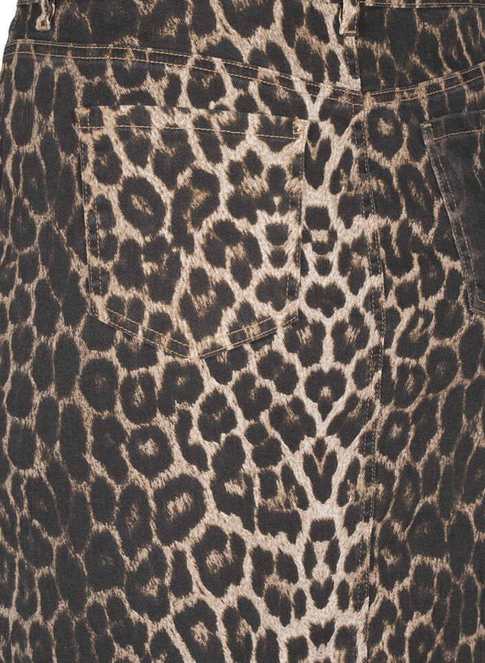 Maxinederdel med leopardprint og frontslids, Leo AOP, Packshot image number 3