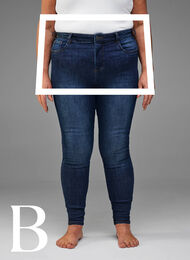 Super slim jeans med høj talje, Dark Blue, Model