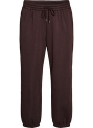 Sweatpants med h&oslash;j talje og bindeb&aring;nd, Brun