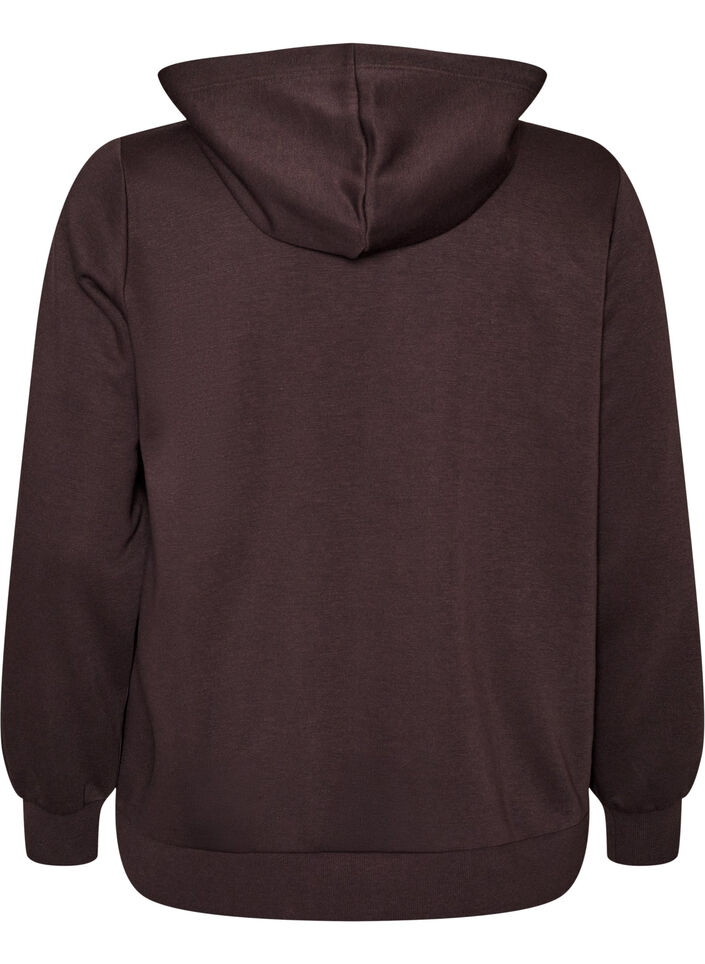 Sweat h&aelig;ttetr&oslash;je med lynl&aring;s og lommer, Brun, Packshot image number 1
