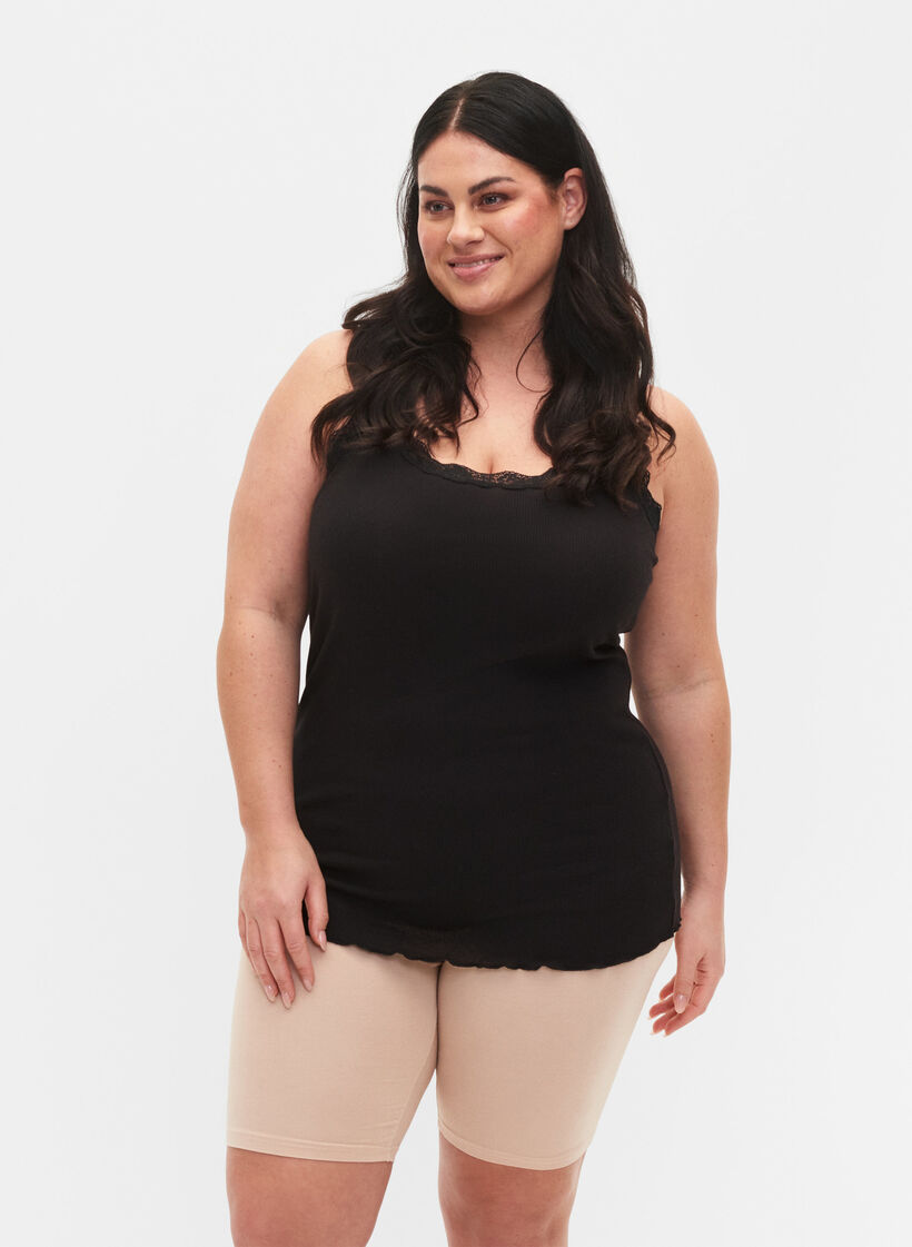 2-pak cykelshorts i viskose, Beige, Model image number 0