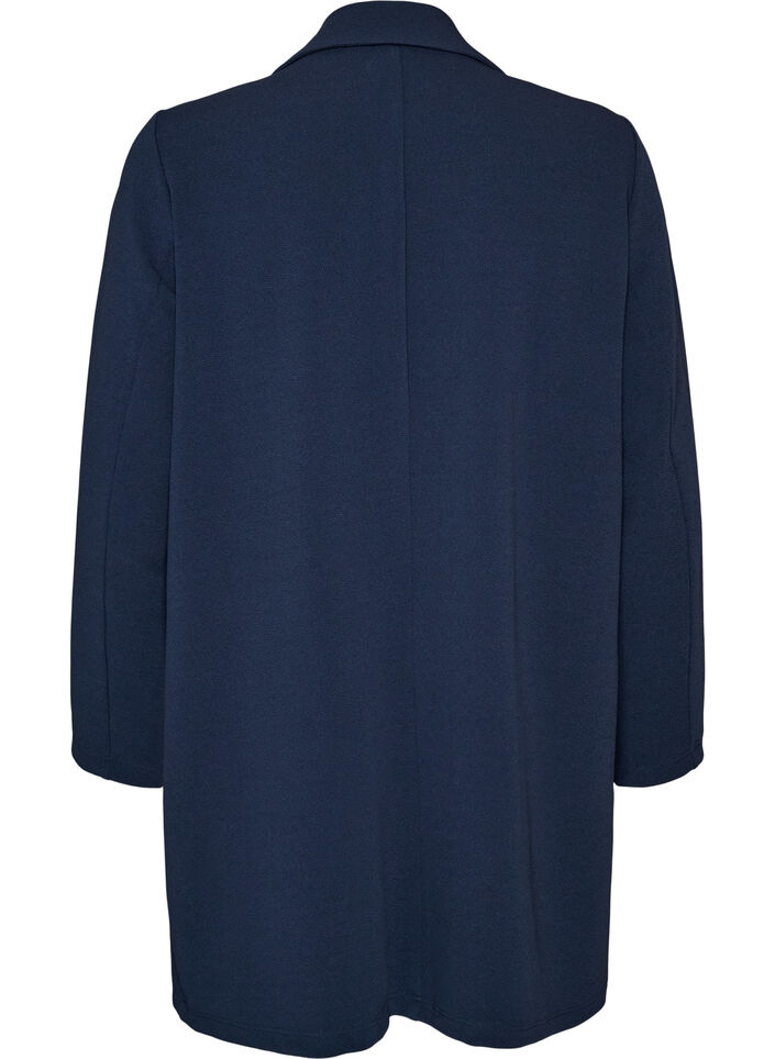 Lang blazer med lommer, Bl&aring;, Packshot image number 1