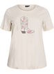 T-shirt med motiv , Vanilla, Packshot image number 0