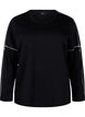 Sweatshirt med kontrastsyninger, Black, Packshot image number 0