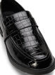 Wide fit croco loafers i læder, Black, Packshot image number 3