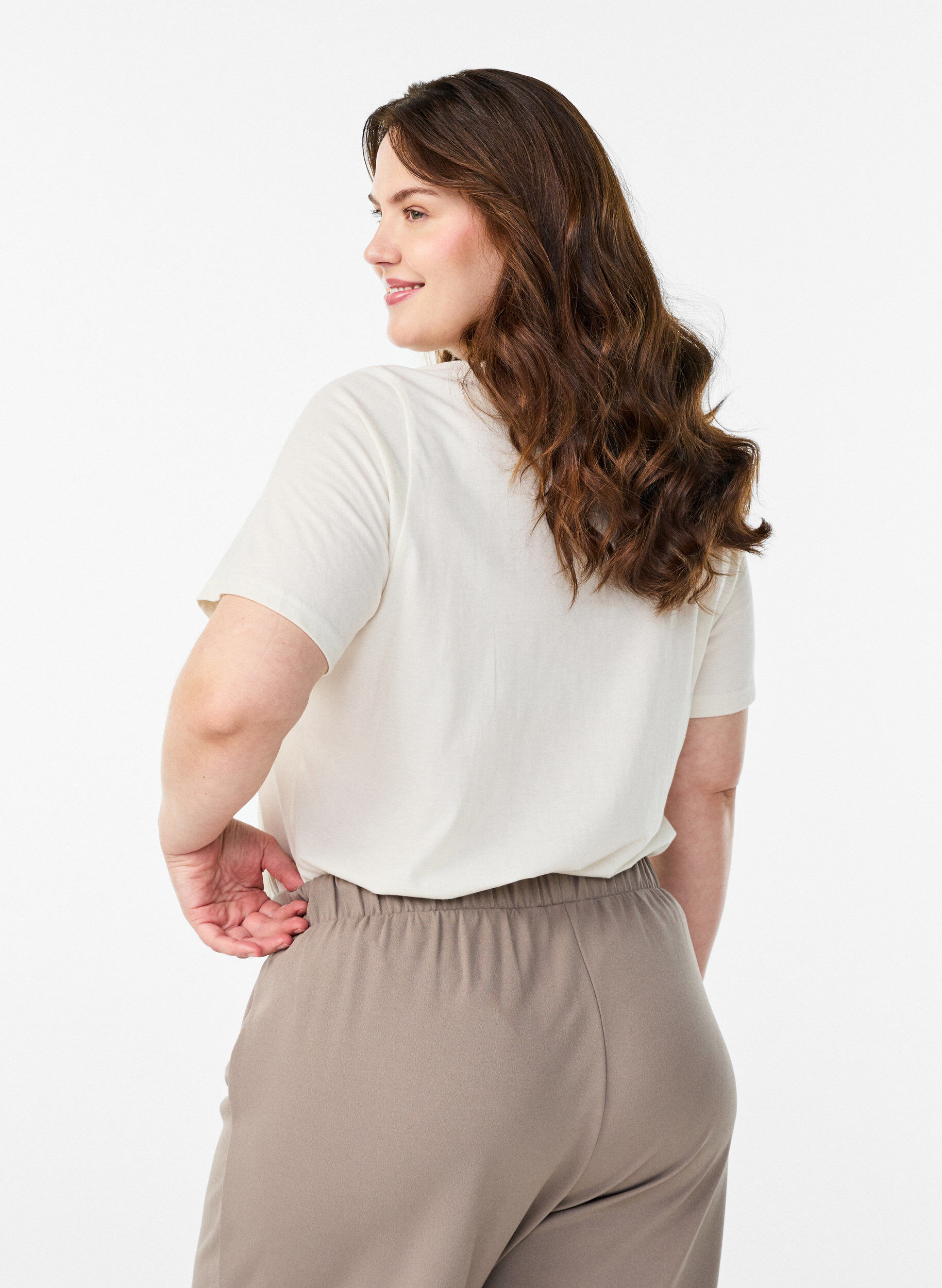 ZizziT-shirt med motiv, Hvid, Model image number 2