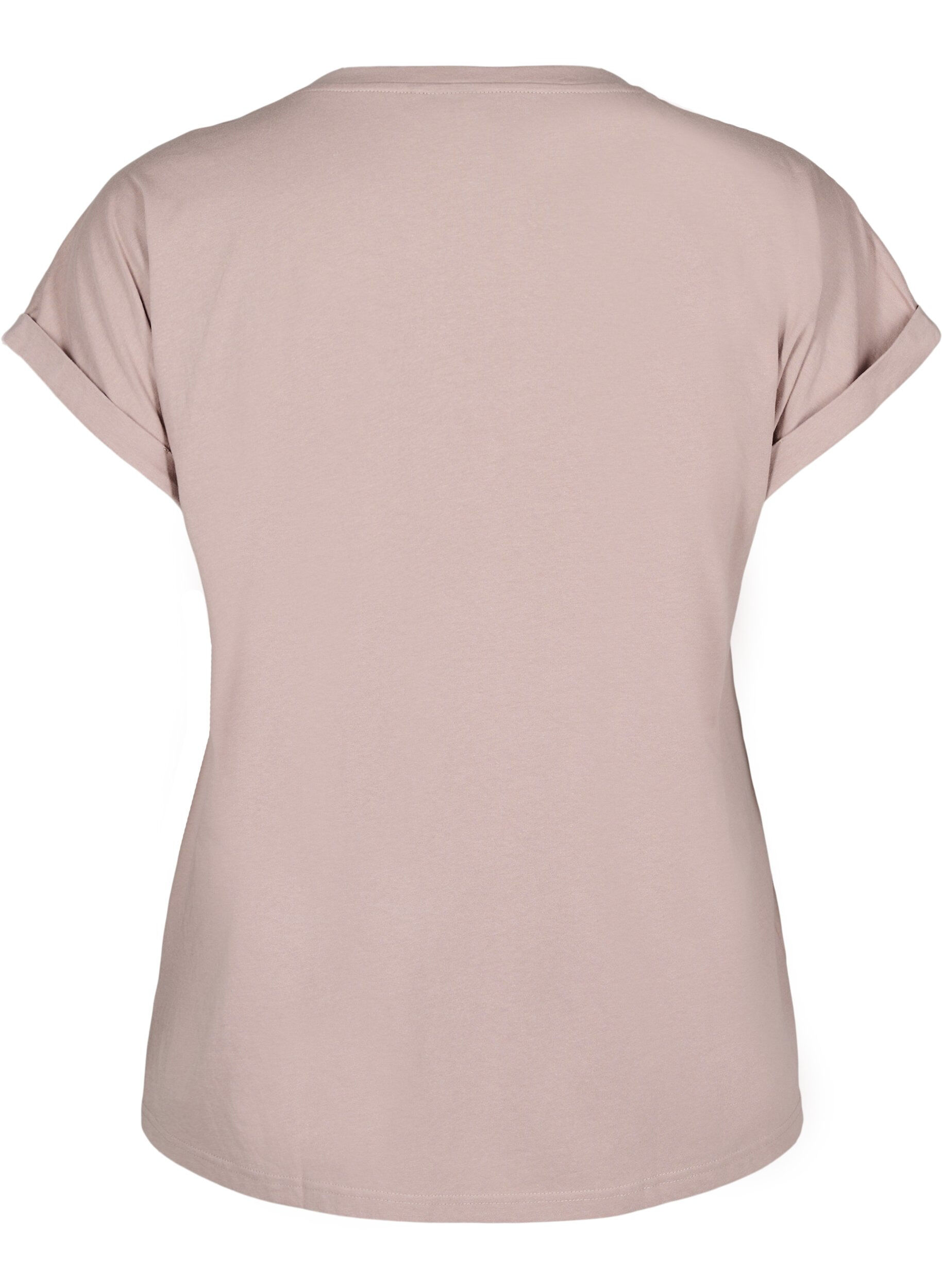 ZizziKort&aelig;rmet t-shirt i bomuldsblanding, Lyser&oslash;d, Packshot image number 1