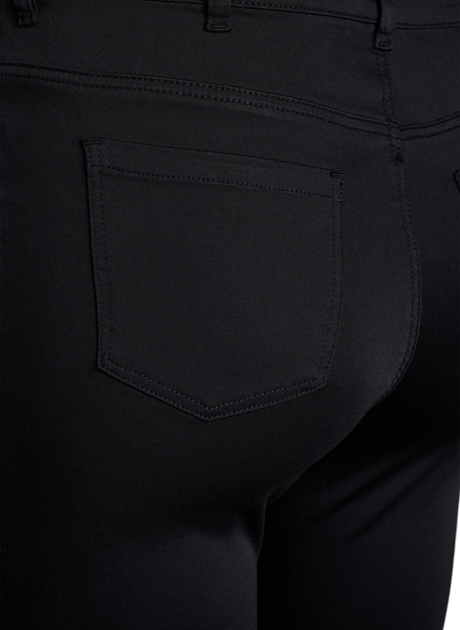 Zizzi Stay black Amy jeans med h&oslash;j talje, Sort, Packshot image number 3